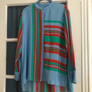 DVF 100% silk shirt powder blue
